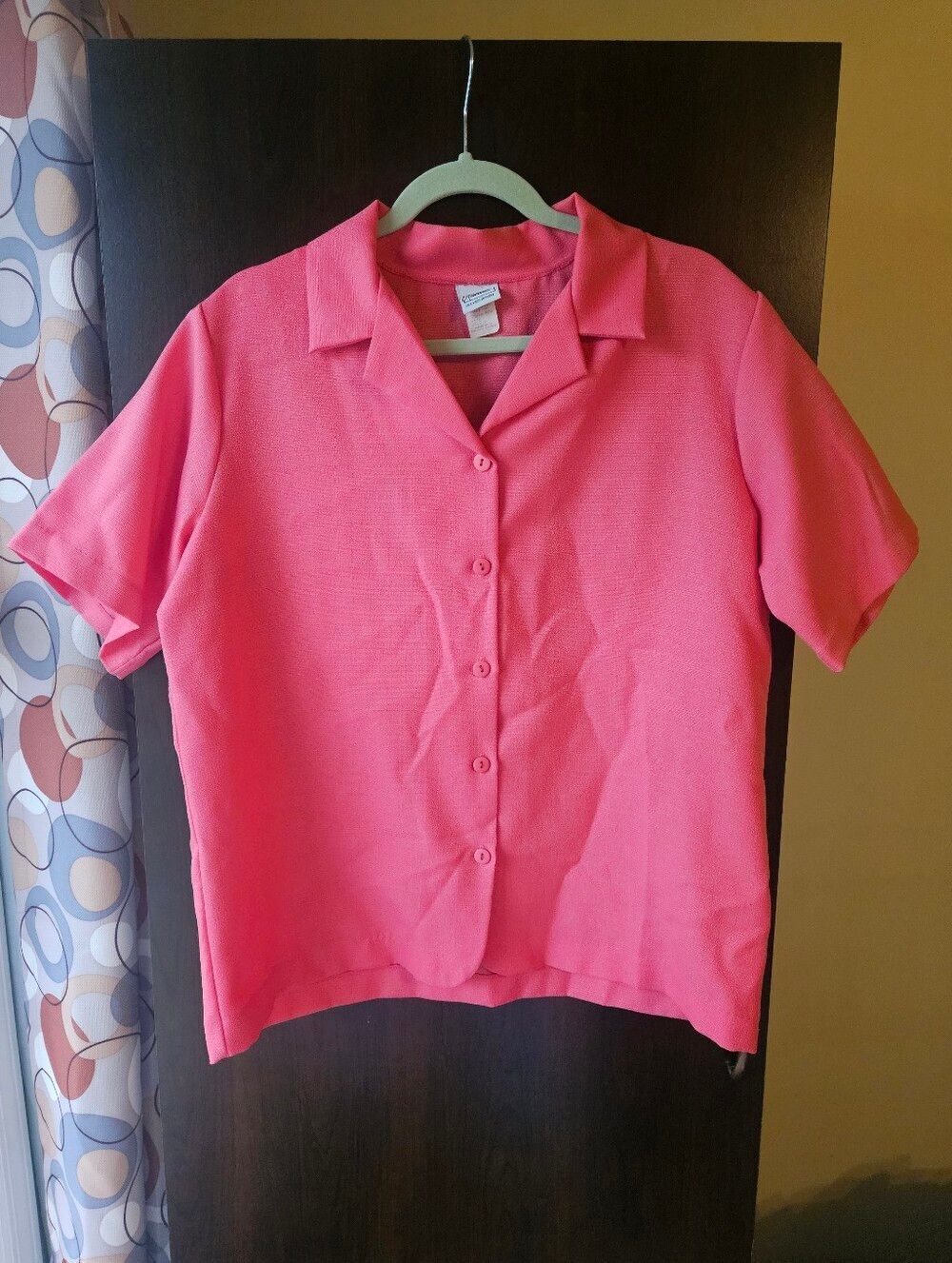 Vintage Haband Pink Button Front Top Size Large